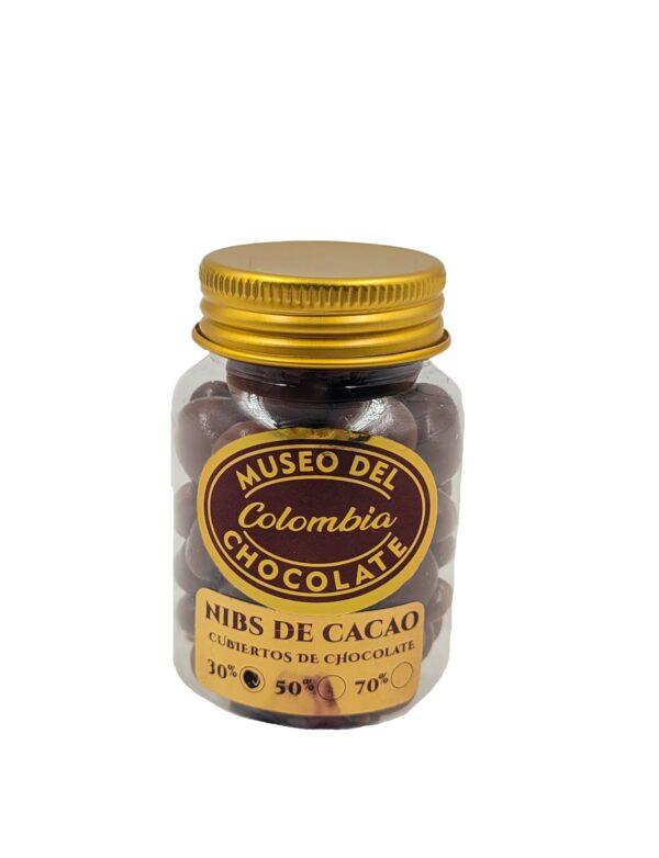 Nibs de cacao en chocolate en leche