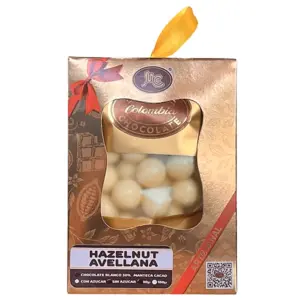 Perlado avellanas con chocolate blanco