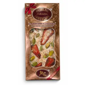 Tableta frutos secos cacao 20% con azucar.