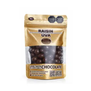 Uva pasa chocolate 40% con leche con azúcar